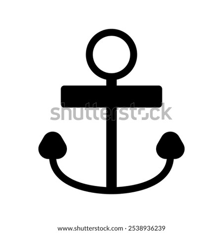 Icon representing an anchor drop, symbolizing mooring or securing a boat.