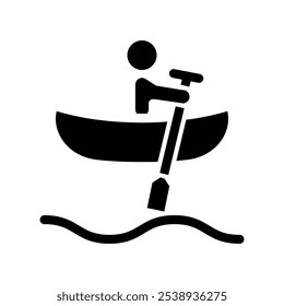 Icon representing canoeing, symbolizing water sports and outdoor activities. - Powered by Shutterstock