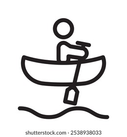 Icon representing canoeing, symbolizing water sports and outdoor activities. - Powered by Shutterstock