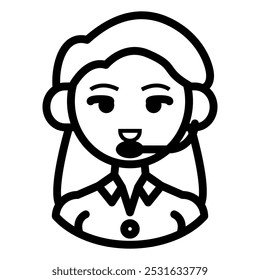 Icon representing a customer support representative, symbolizing service and assistance.