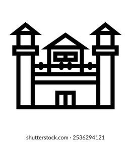 Icon representing a jail, symbolizing correctional facility real estate.