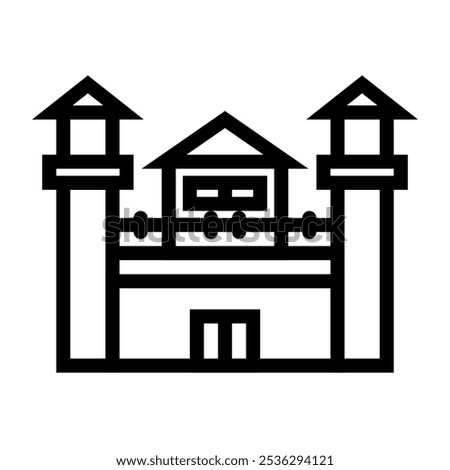 Icon representing a jail, symbolizing correctional facility real estate.