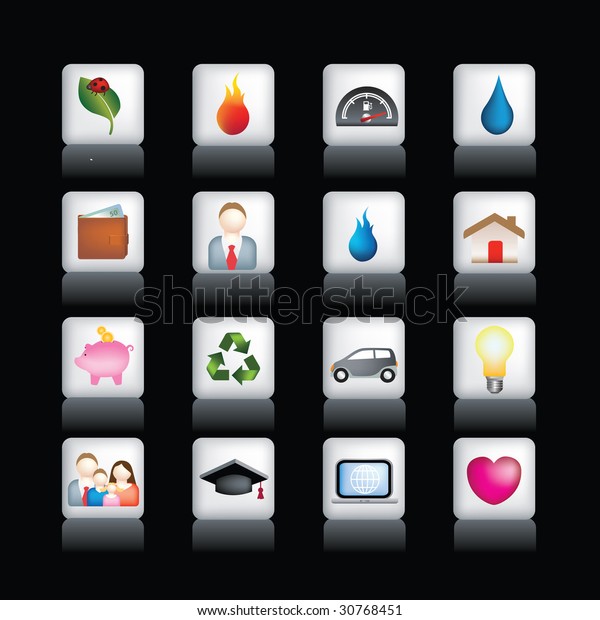  icon set of detailed\
3d home icons
