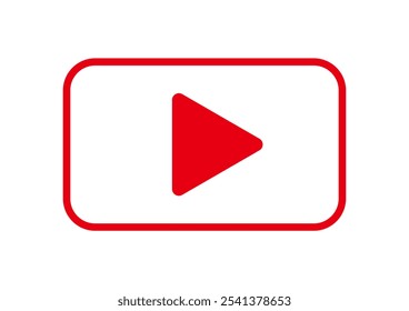 Icon simple play button square red