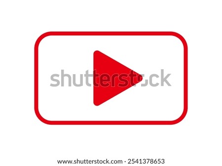 Icon simple play button square red