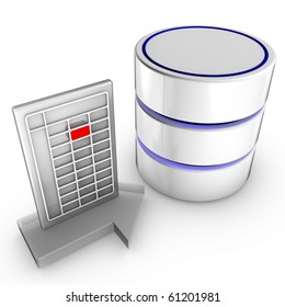 Icon Symbolizing The Data Import Into A Database