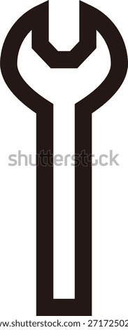 An icon that represents a spanner with a simple line drawing.