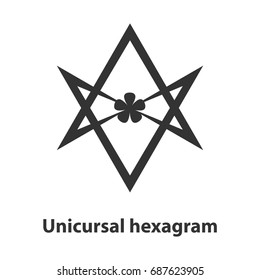 Icon Of Unicursal Hexagram Symbol. Thelema Religion Sign