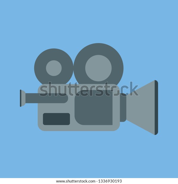 icon of a\
video camera. A cinema icon,\
multimedia.