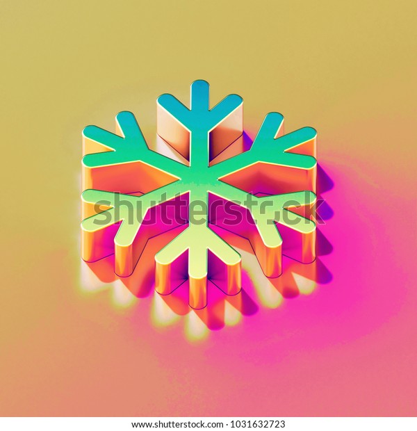 Icon Yellow Green Snowflake Gold Pink Stock Illustration