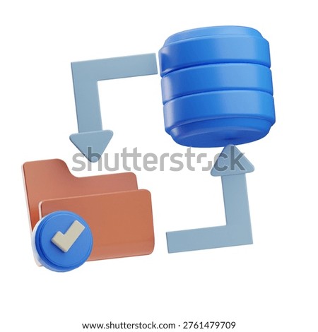 Icons representing data backup, file storage, synchronization, and cloud data integration for digital services.