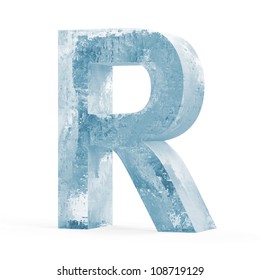 Icy Letters isolated on white background (Letter R)