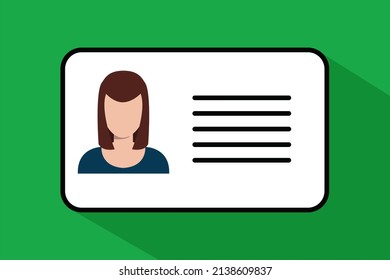 Id card background. Authorisation document required. Business card isolated. Membership card illustration. Pesel number office. Identity card with photo. Document with name.