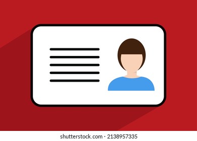 Id card background. Authorisation document isolated. Business card cutout. Membership card illustration. Pesel number office. Identity card with photo. Document with name.