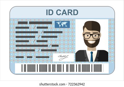 Id Card Flat Design Style Stock Illustration 722362942 | Shutterstock