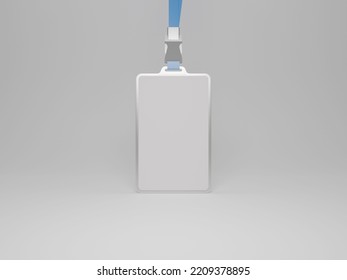 ID Card Holder Mockup 3d Rendering With White Background 