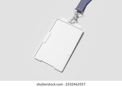 Id card and holder mockup with lanyard 