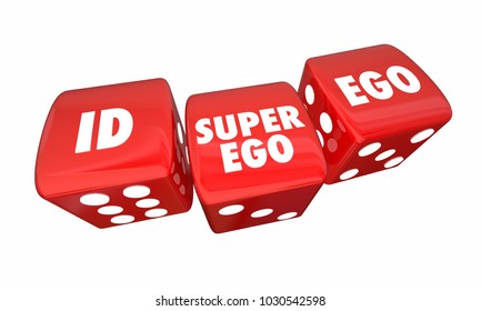 Id Ego Super-Ego Rolling Dice Psyche State Psychology 3d Illustration