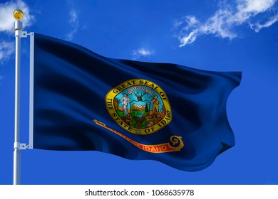 Idaho Flag Usa Flag Silk Waving Stock Illustration 1068635978 ...