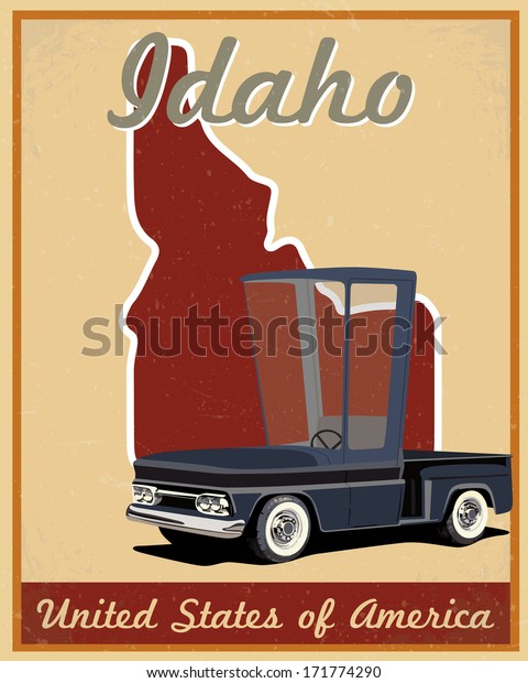 Idaho road trip vintage\
poster