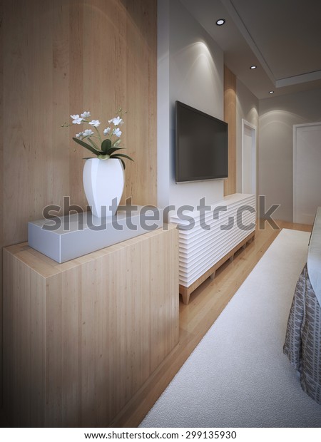 Idea Art Deco Bedroom Wooden Texture Stock Illustration
