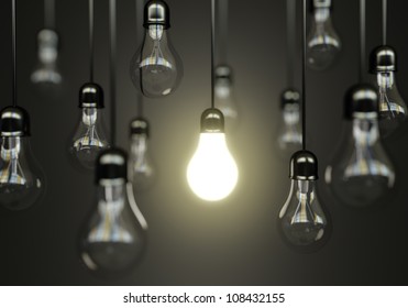 Idea Concept With Light Bulbs