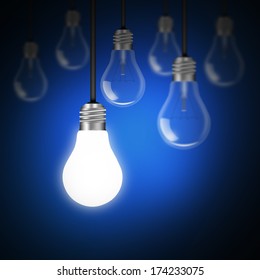 idea concept with light bulbs 