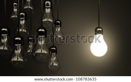 idea concept with light bulbs