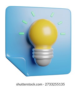 Idea Creative Bulb 3D Rendering Illustration