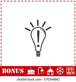 Idea icon flat. Simple illustration symbol and bonus pictogram