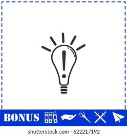 Idea icon flat. Simple illustration symbol and bonus pictogram