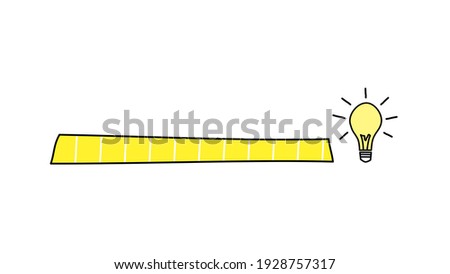 Idea with Neon Bulb Loading Progress Bar on White Background