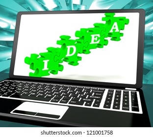 Idea On Laptop Shows Websites' Inventions And Creativity