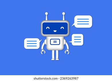 The idea of using artificial intelligence to talk and interact automatically to solve various problems by finding information from the network system. AI Chat bot. Neural network technology concept.