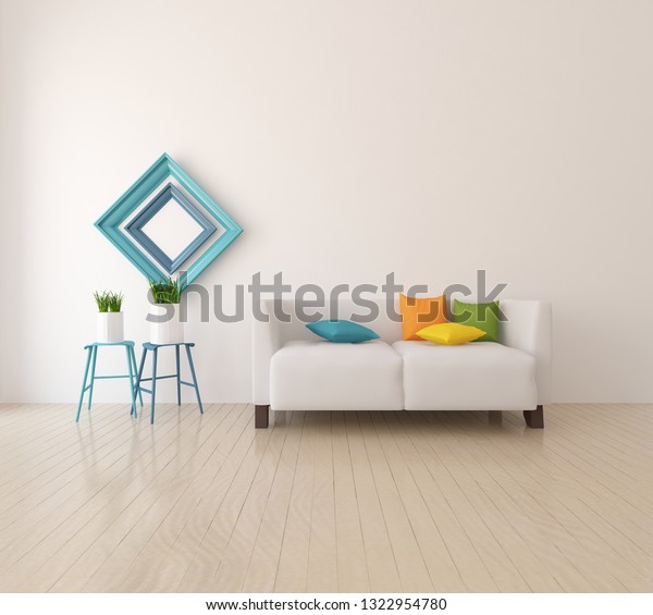 Idea Warm Scandinavian Living Room Interior Stock