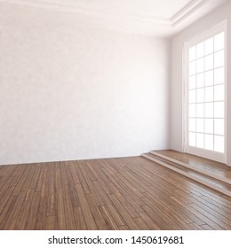 Idea White Empty Scandinavian Room Interior Stock Illustration ...