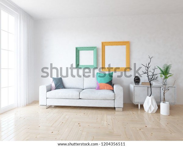 Idea White Scandinavian Living Room Interiro