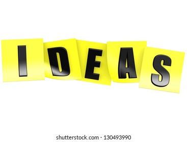 Ideas in yellow note