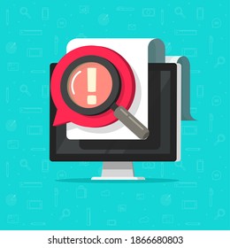 Identify Important Opinion Online Data On Document File Flat Cartoon Concept, Censored Or Parental Control Idea, Rude Comment Message, Mad Or Bad Complaint Talk Image