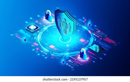 Identity Threat Detection And Response And Cloud Infrastructure Entitlement Management Concept - ITDR And CIEM - New Cloud-based Cybersecurity Solutions - 3D Illustration