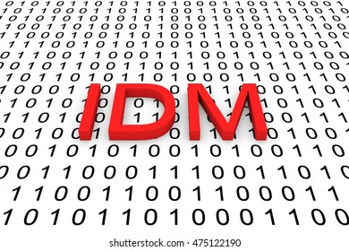 IDM in the form of binary code, 3D illustration