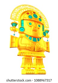 Idol Inca Culture Gold Native Statuette Stock Illustration 1094131649