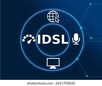 idsl tech concept.A type of DSL that combines voice and data transmission over the same line, often used for broadband internet services with a reliable connection.