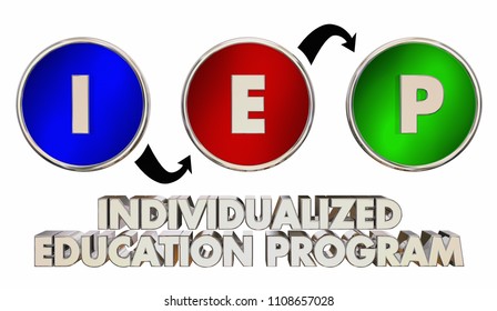 IEP Individualized Education Program Teaching Words 3d Render Illustration