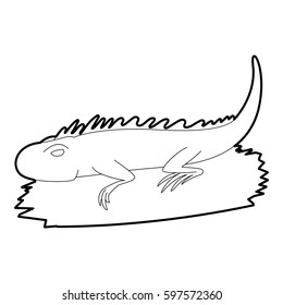 Iguana Icon Outline Illustration Iguana Icon Stock Illustration ...