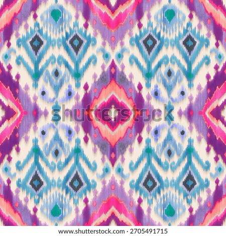 ikat modification digital printable for fabric