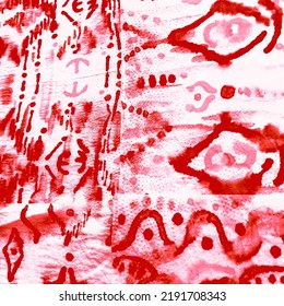 Ikat Patterns. White Art. Passion Ikat Textile. Tibetan Fabric. Red Fabric Tie Dye Print. Background Design. Serbia Traditional Clothes. Pink Serbia Tradition.