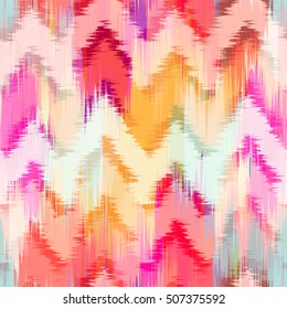 Ikat Seamless Pattern Design For Fabric.