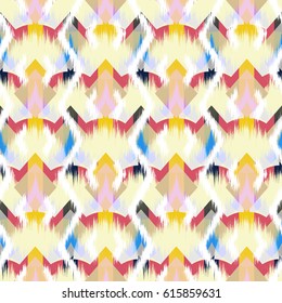 Ikat Seamless Pattern Design for Fabric. - Shutterstock ID 615859631