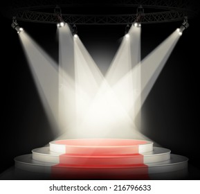 3d Stage Podium Spotlight Floor Light Stock Vector (royalty Free 